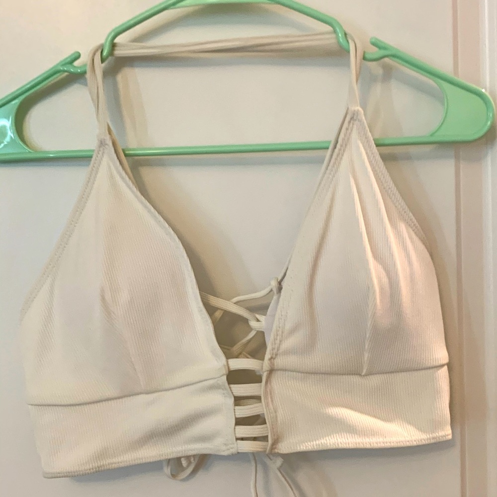 Zaful Bikini Top White Size L EUC